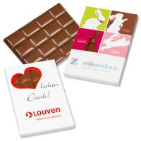 Schokoladen-Werbung im Design-Karton wahlweise mit Stanzung
