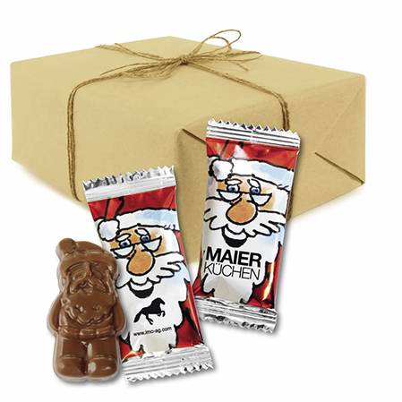 Nikolaus aus feinster Schokolade für Weihnachtswerbung - Werbe-Paket