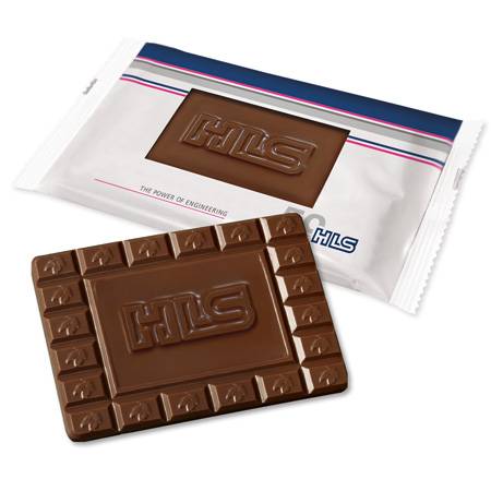 Ihr Schokoladen-Logo gut sichtbar in bedruckter Folie
