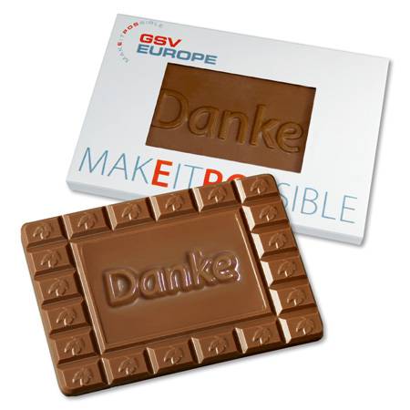Schokoladentafel 60g "Danke" im Werbe-Präsentkarton