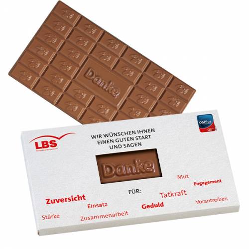 150g Schokoladentafel "Danke" im Präsentkarton