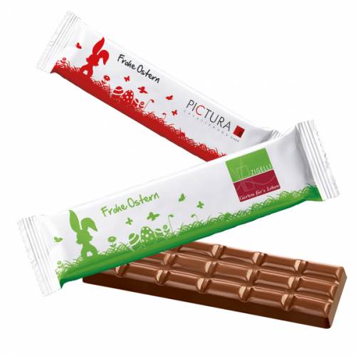 38g Werbe-Schokolade im Oster-Flowpack mit Ihrem Logo